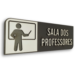 Placa de Sinalização Indicativa MDF 3D - Sala dos Professores